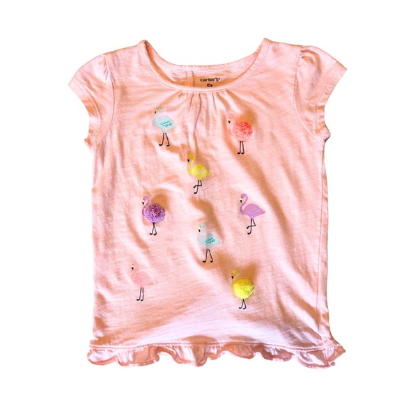 Carter's Pink Flamingo Kids T-Shirt - Picture 1 of 4